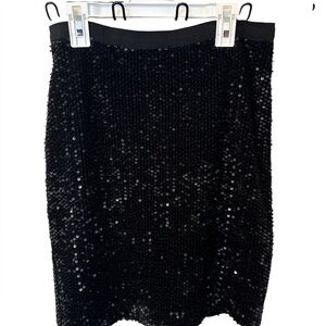 Ann Taylor Navy Sequin Mini Skirt